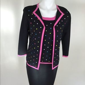 Knit Chic Blk/Pink jacket size M/ top size S.